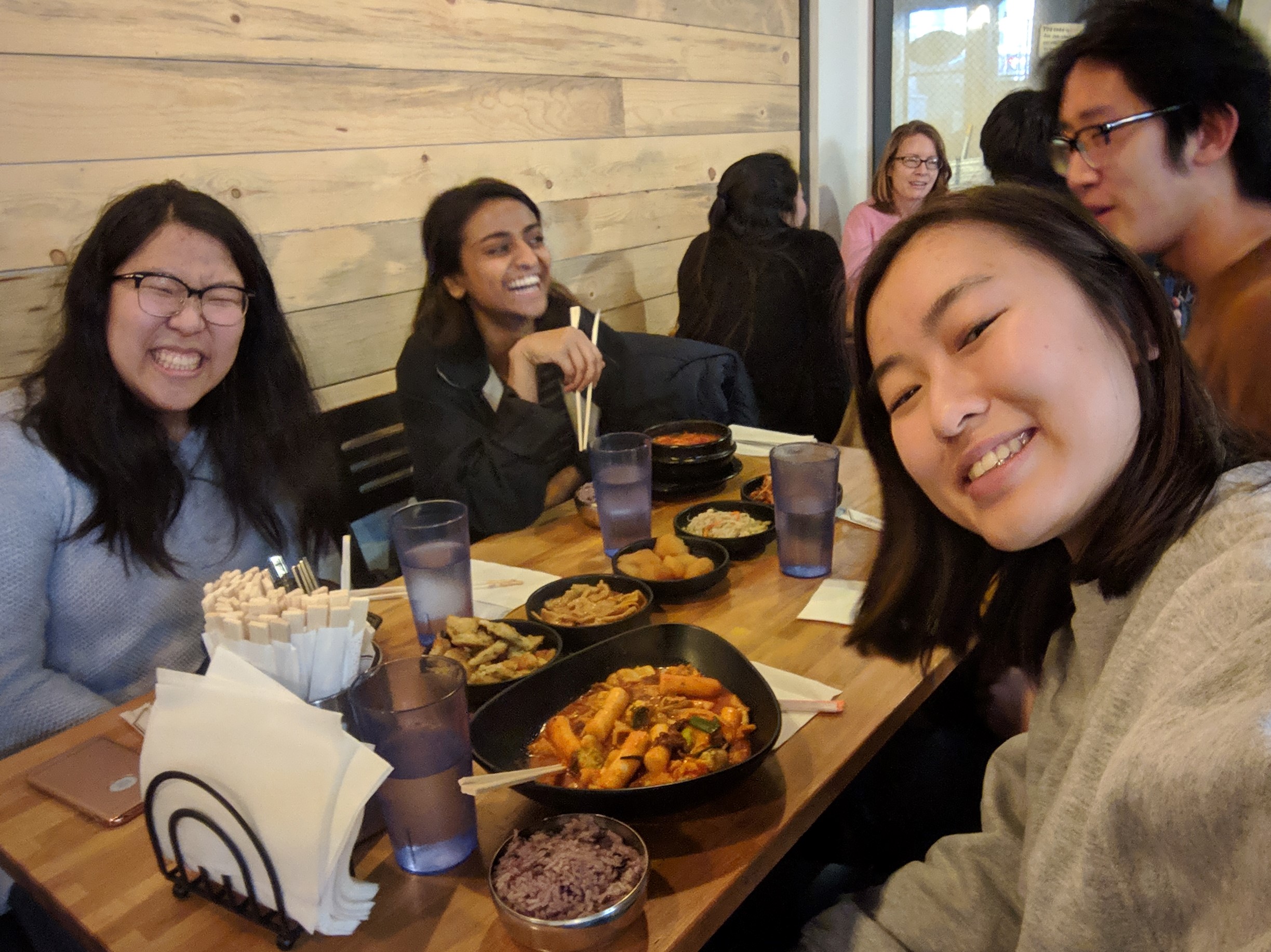 Team EMP eating happily at Korean Tofu House.